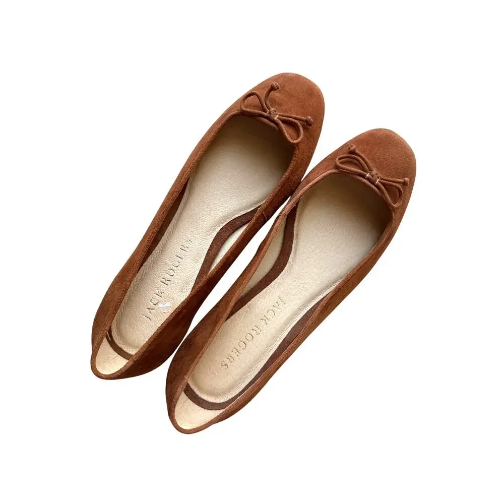 Jack Rogers Kenlyn Brown Suede Ballet Flat Size 9.5 NEW NWOT